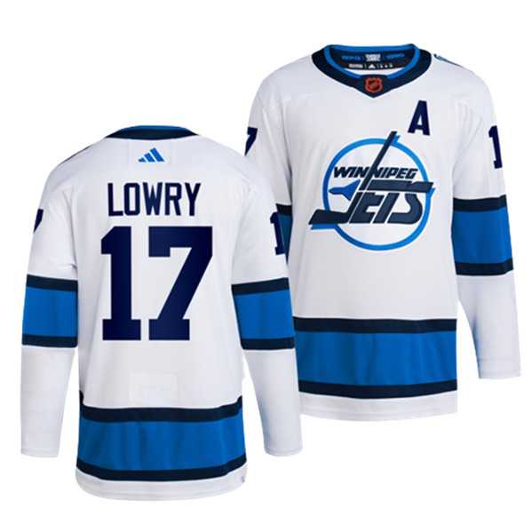 Men%27s Winnipeg Jets #17 Adam Lowry White 2022-23 Reverse Retro Stitched Jersey Dzhi